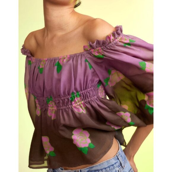 New! Cynthia Rowley Rosalia silk top 13658 - Picture 1 of 14